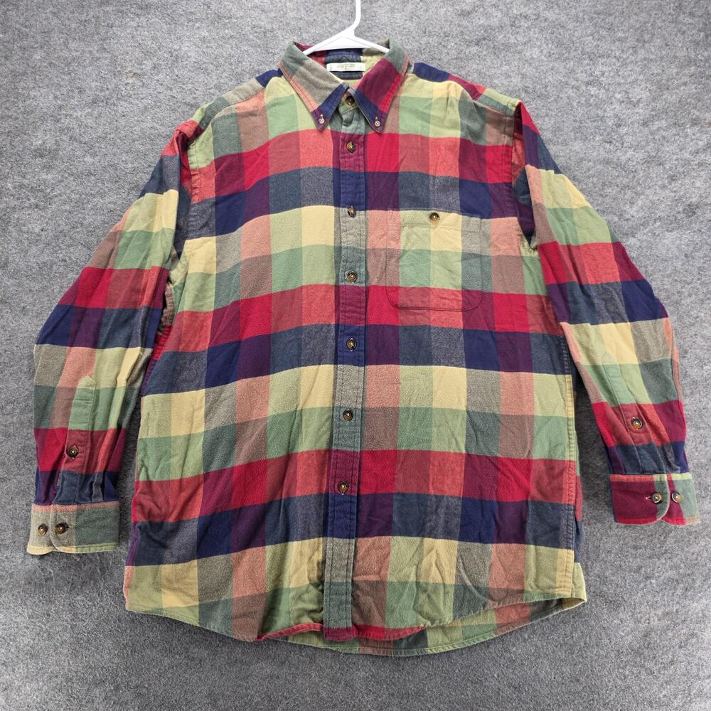 Orvis Shirt Mens Large Multicolor Plaid Button Down Cotton Flannel Outdoors